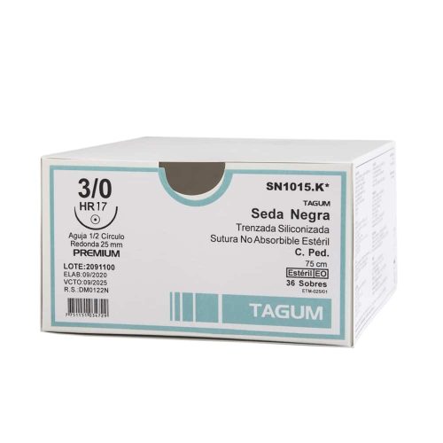 Aguja Sutura C/SDA.PER.3/0 HR 17 Unid TAGUM