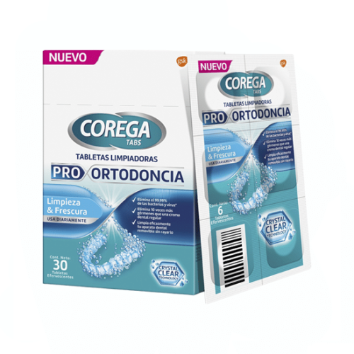 Tabletas Limpiadoras Pro Ortodoncia 30 Capsulas - Corega