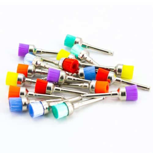 Escobilla de Nylon para contraángulo, Copa Junior, Dureza Media, Color Violeta. Caja con 100 unidades