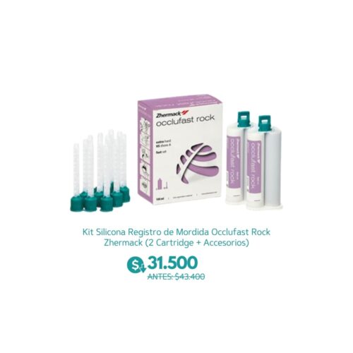 Kit Silicona Registro de Mordida Occlufast Rock Zhermack (2 Cartridge + Accesorios) - Dentsply Sirona